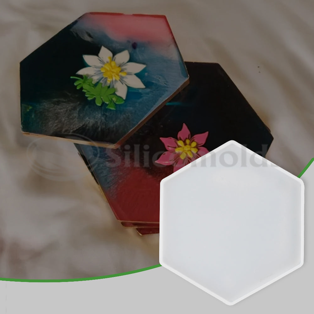 SILICOMOLDS - HEXAGON COASTER MOLD - URP165- RM